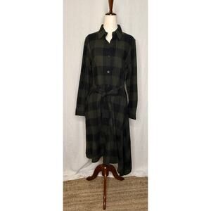 JW Anderson Uniqlo Asymmetric Green / Black Check Shirt Dress
Size Small